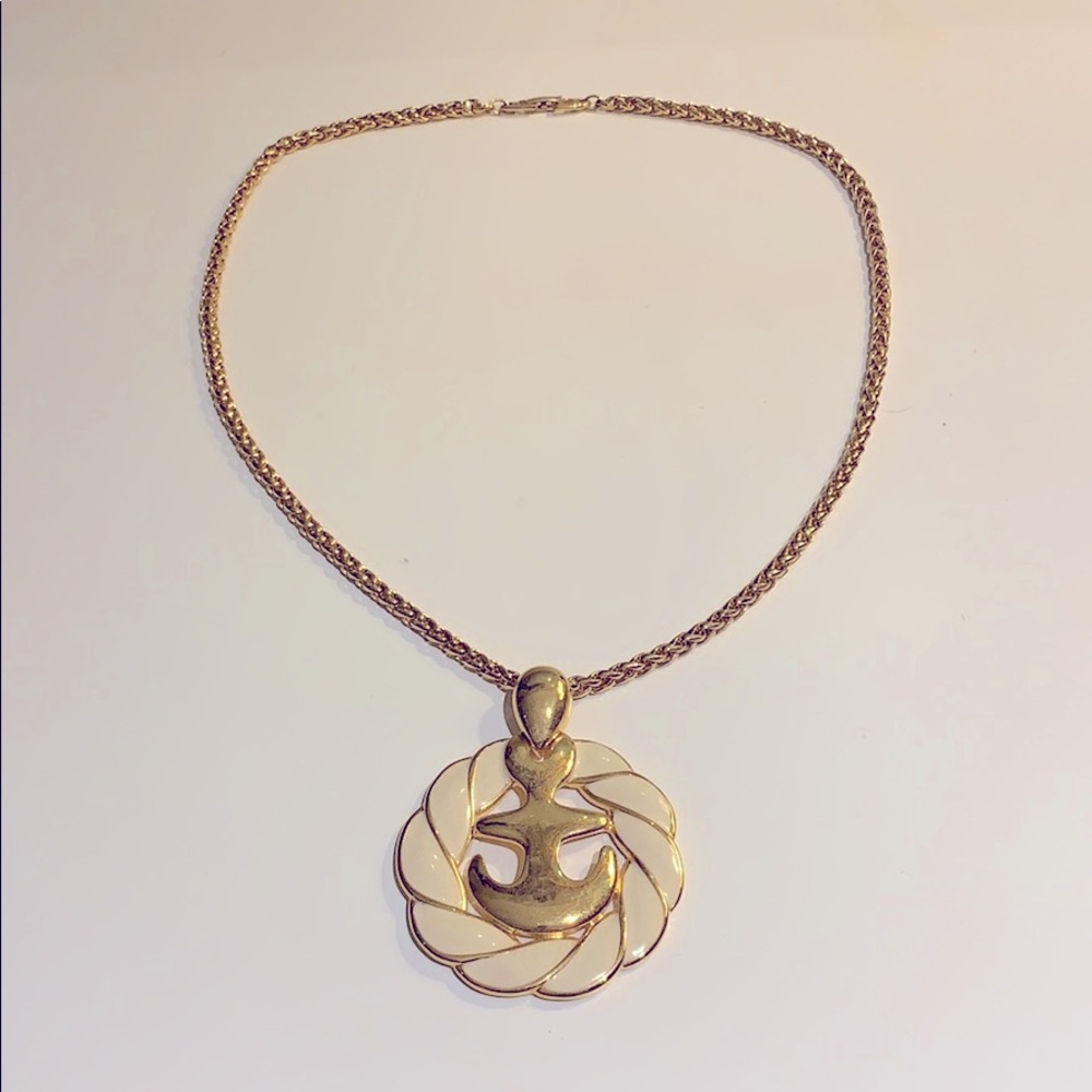 Vintage Nautical Anchor Pendant Necklace
